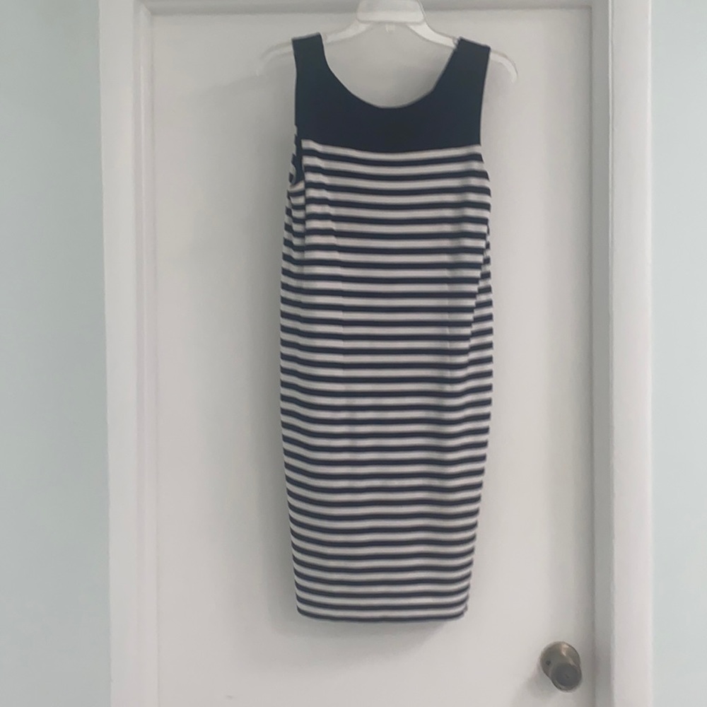 Navy & White Striped Dress